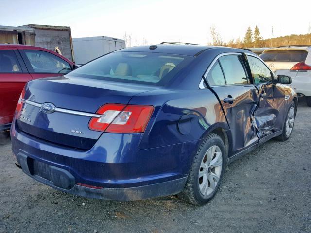 1FAHP2EW1BG134605 - 2011 FORD TAURUS SEL BLUE photo 4