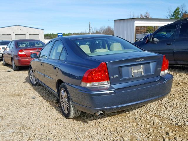 YV1RS592062547053 - 2006 VOLVO S60 2.5T BLUE photo 3