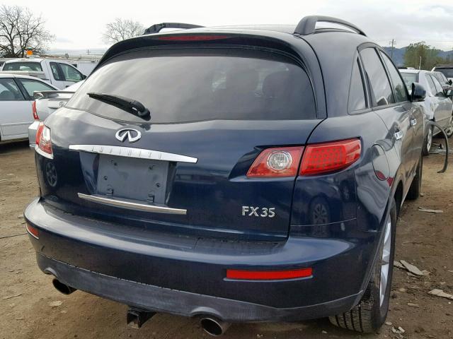 JNRAS08U35X104440 - 2005 INFINITI FX35 BLUE photo 4