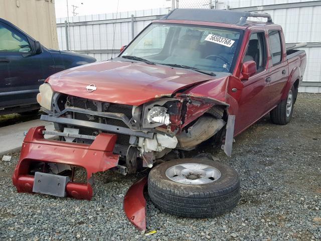 1N6ED27T61C327148 - 2001 NISSAN FRONTIER C BURGUNDY photo 2