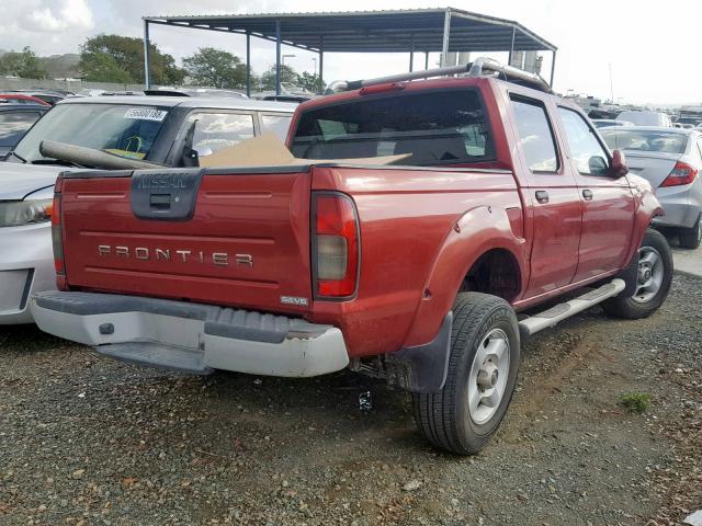 1N6ED27T61C327148 - 2001 NISSAN FRONTIER C BURGUNDY photo 4