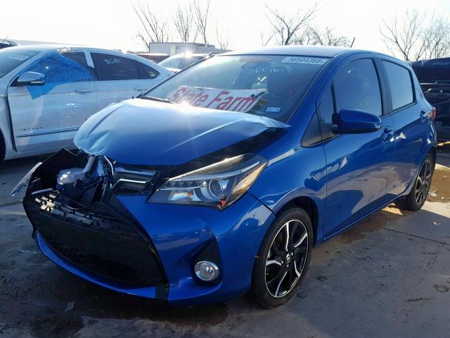 VNKKTUD36HA072443 - 2017 TOYOTA YARIS L BLUE photo 2