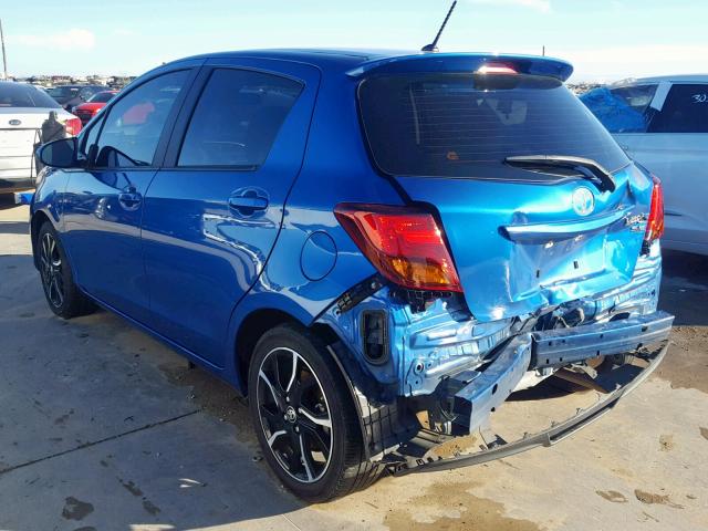 VNKKTUD36HA072443 - 2017 TOYOTA YARIS L BLUE photo 3