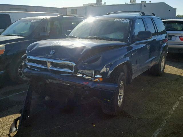 1D4HS48N83F576752 - 2003 DODGE DURANGO SL BLUE photo 2