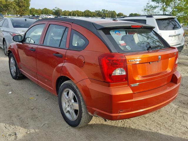 1B3HB48B67D304769 - 2007 DODGE CALIBER SX ORANGE photo 3