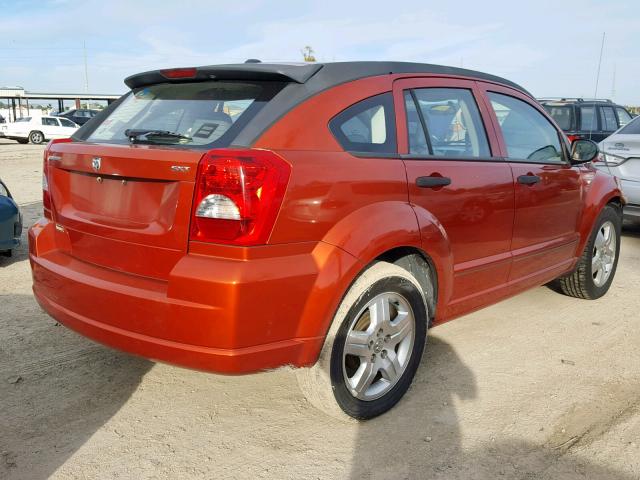 1B3HB48B67D304769 - 2007 DODGE CALIBER SX ORANGE photo 4