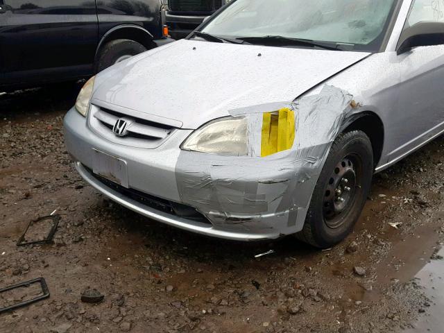 1HGEM21223L055527 - 2003 HONDA CIVIC DX SILVER photo 9