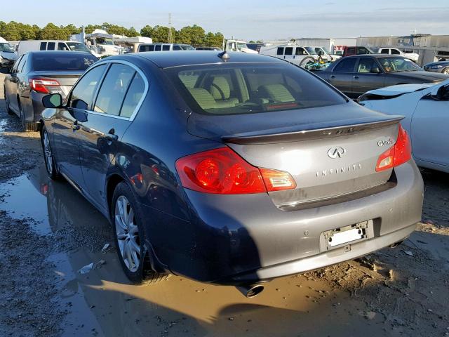 JN1CV6AR3AM250957 - 2010 INFINITI G37 BLUE photo 3