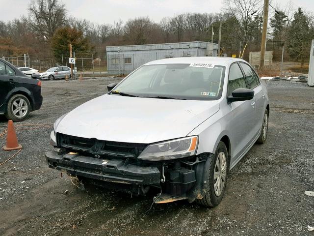 3VW2K7AJ5EM331967 - 2014 VOLKSWAGEN JETTA BASE Արծաթագույն լուսանկար 2