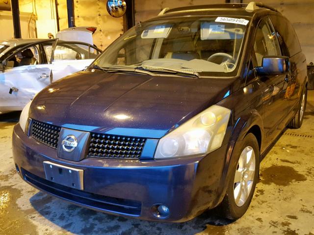 5N1BV28U75N129033 - 2005 NISSAN QUEST S BLACK photo 2