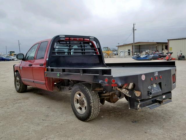 3D7KR28C07G716644 - 2007 DODGE RAM 2500 S RED photo 3