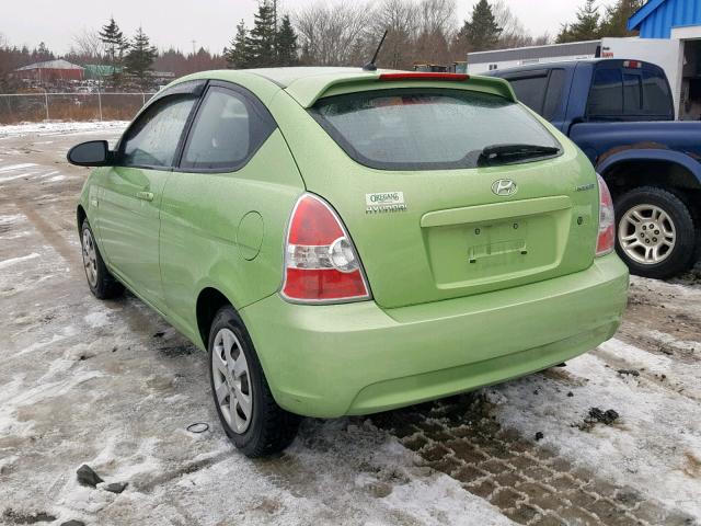 KMHCN35C49U141643 - 2009 HYUNDAI ACCENT SE GREEN photo 3