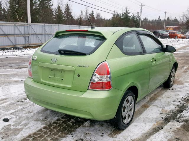 KMHCN35C49U141643 - 2009 HYUNDAI ACCENT SE GREEN photo 4