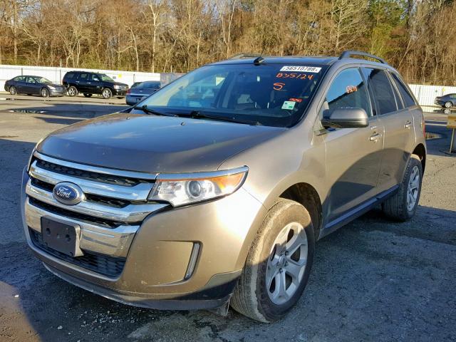 2FMDK3JC1EBB35124 - 2014 FORD EDGE SEL GRAY photo 2