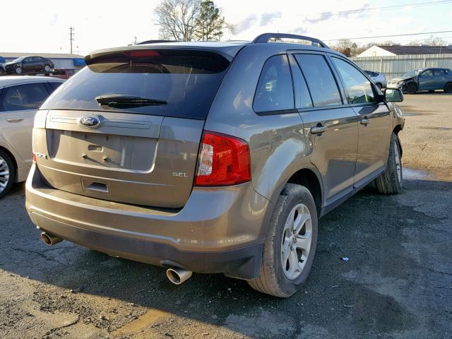 2FMDK3JC1EBB35124 - 2014 FORD EDGE SEL GRAY photo 4