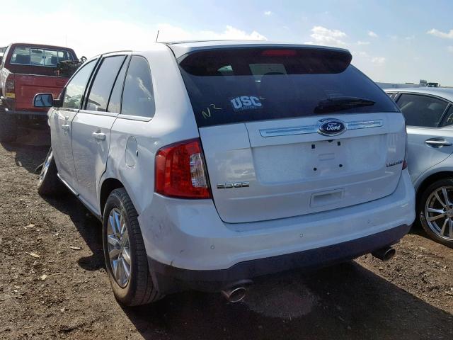 2FMDK3KC8DBA86923 - 2013 FORD EDGE LIMIT WHITE photo 3