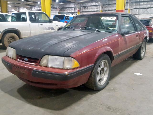 1FABP41A1KF190559 - 1989 FORD MUSTANG LX BURGUNDY photo 2