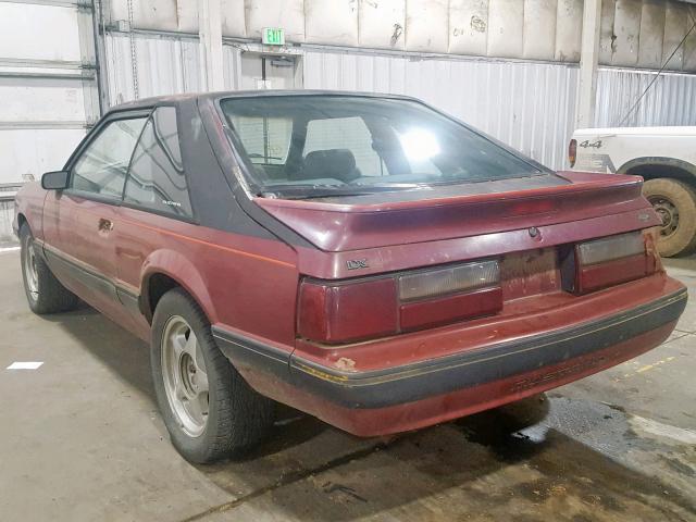 1FABP41A1KF190559 - 1989 FORD MUSTANG LX BURGUNDY photo 3