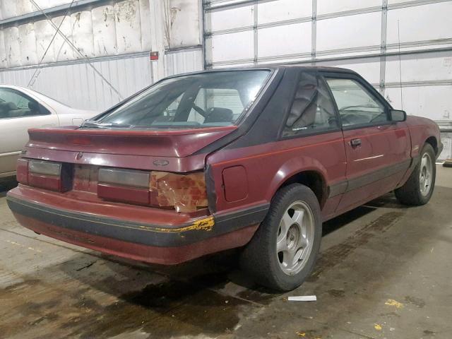 1FABP41A1KF190559 - 1989 FORD MUSTANG LX BURGUNDY photo 4