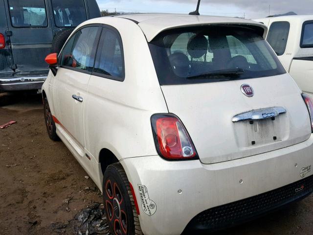 3C3CFFGE4ET172899 - 2014 FIAT 500 ELECTR WHITE photo 3