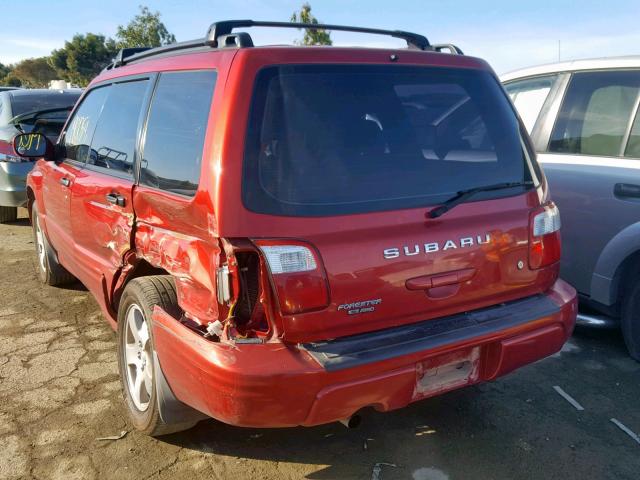 JF1SF656X2H753195 - 2002 SUBARU FORESTER S RED photo 3