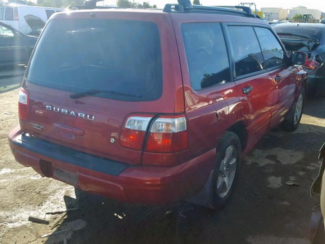 JF1SF656X2H753195 - 2002 SUBARU FORESTER S RED photo 4