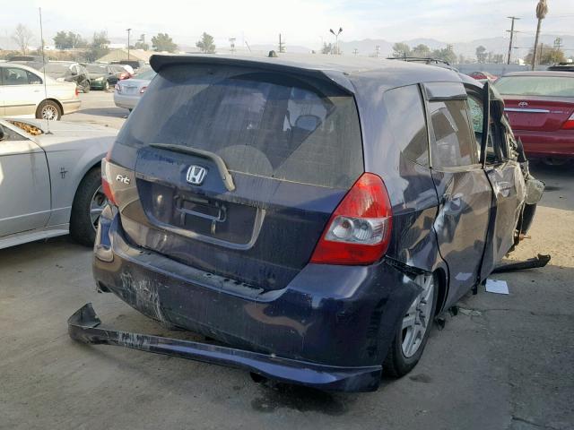 JHMGD37638S009093 - 2008 HONDA FIT SPORT BLUE photo 4