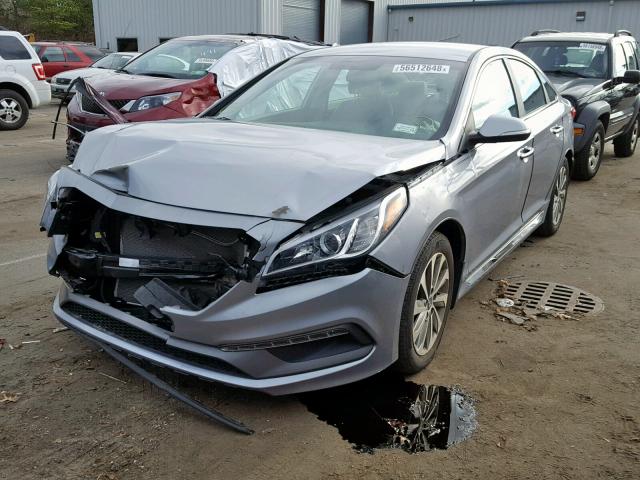 5NPE34AF9FH057848 - 2015 HYUNDAI SONATA SPO BLUE photo 2