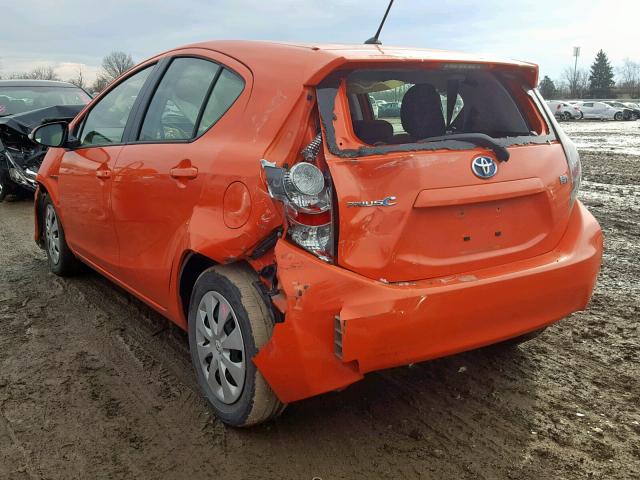 JTDKDTB33E1076691 - 2014 TOYOTA PRIUS C ORANGE photo 3