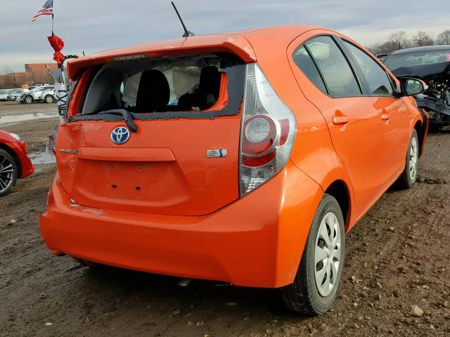 JTDKDTB33E1076691 - 2014 TOYOTA PRIUS C ORANGE photo 4