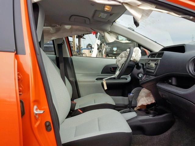 JTDKDTB33E1076691 - 2014 TOYOTA PRIUS C ORANGE photo 5