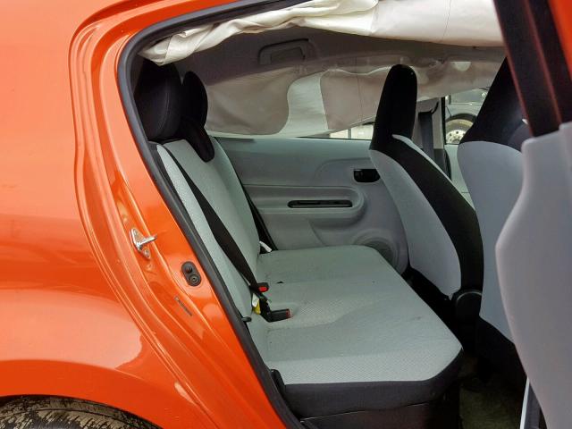 JTDKDTB33E1076691 - 2014 TOYOTA PRIUS C ORANGE photo 6