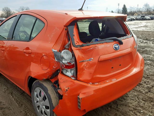 JTDKDTB33E1076691 - 2014 TOYOTA PRIUS C ORANGE photo 9