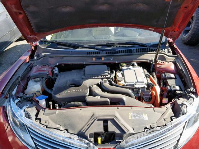 3LN6L2LU4ER800721 - 2014 LINCOLN MKZ HYBRID RED photo 7