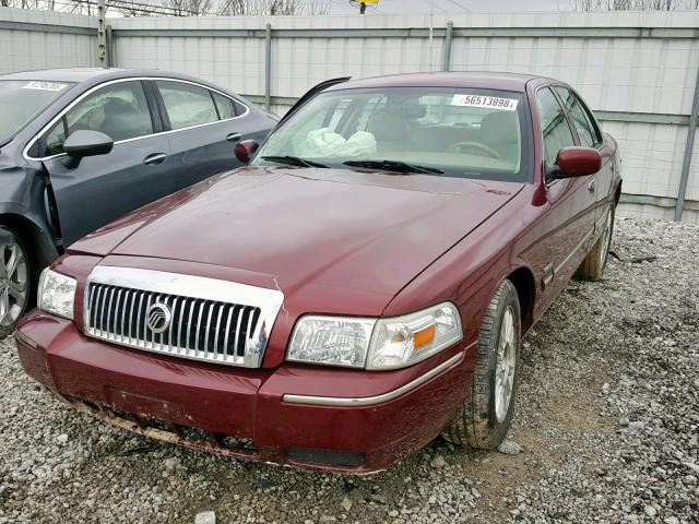 2MEBM7FV7AX619267 - 2010 MERCURY GRAND MARQ MAROON photo 2