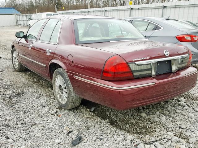 2MEBM7FV7AX619267 - 2010 MERCURY GRAND MARQ MAROON photo 3