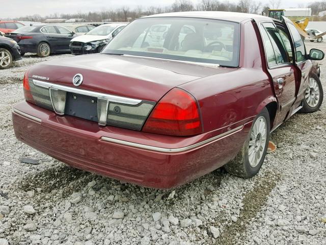 2MEBM7FV7AX619267 - 2010 MERCURY GRAND MARQ MAROON photo 4