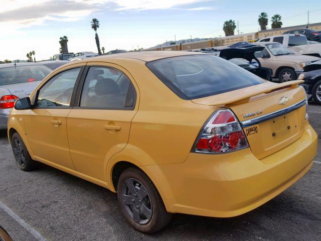 KL1TD56658B069574 - 2008 CHEVROLET AVEO BASE ყვითელი ფოტო 3