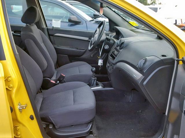 KL1TD56658B069574 - 2008 CHEVROLET AVEO BASE ყვითელი ფოტო 5