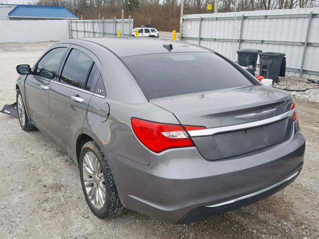 1C3CCBCB0CN175891 - 2012 CHRYSLER 200 LIMITE GRAY photo 3