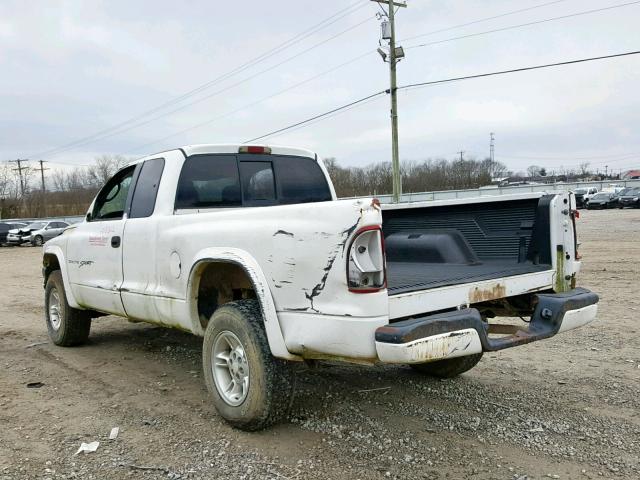 1B7GG22XXYS728022 - 2000 DODGE DAKOTA WHITE photo 3