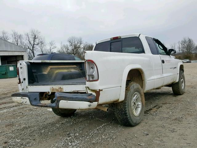 1B7GG22XXYS728022 - 2000 DODGE DAKOTA WHITE photo 4