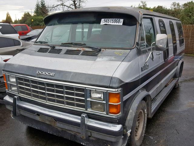 2B6HB23TXEK309595 - 1984 DODGE RAM VAN B2 SILVER photo 2