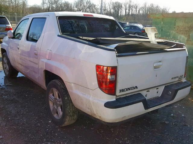 5FPYK1F54BB006952 - 2011 HONDA RIDGELINE WHITE photo 3