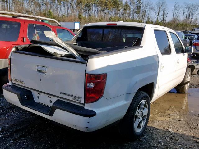 5FPYK1F54BB006952 - 2011 HONDA RIDGELINE WHITE photo 4