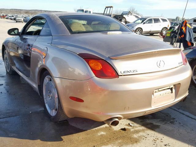 JTHFN48Y320003070 - 2002 LEXUS SC 430 GOLD photo 3