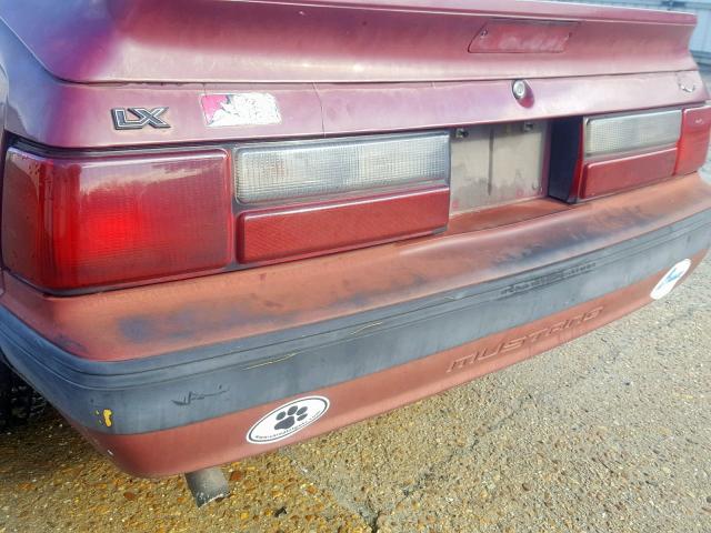 1FABP41A3KF247103 - 1989 FORD MUSTANG LX RED photo 10