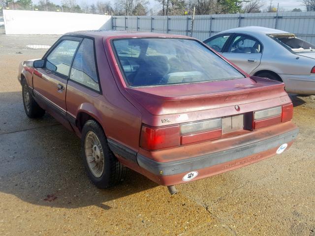 1FABP41A3KF247103 - 1989 FORD MUSTANG LX RED photo 3