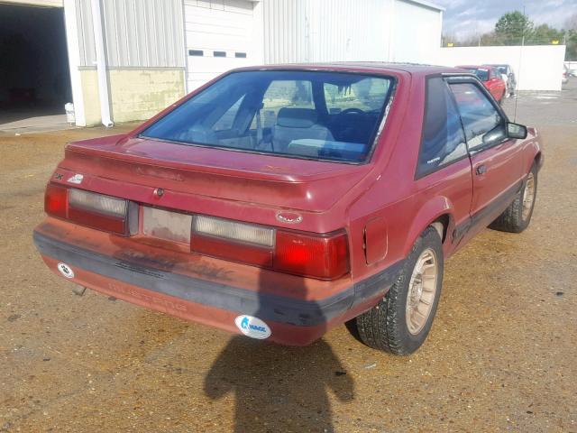 1FABP41A3KF247103 - 1989 FORD MUSTANG LX RED photo 4