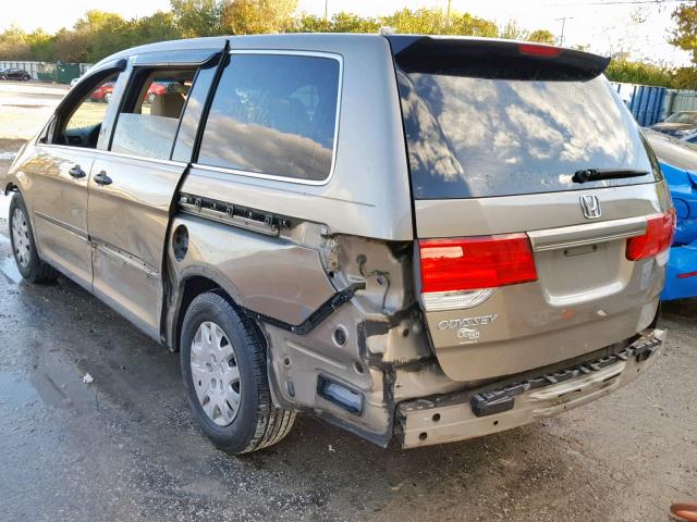 5FNRL3H22AB018069 - 2010 HONDA ODYSSEY LX BROWN photo 3